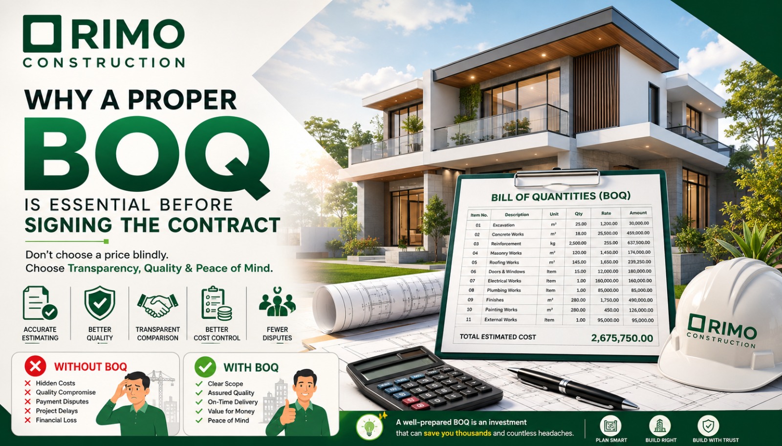 Why a proper BOQ is essential before signing the contract — Orimo Construction